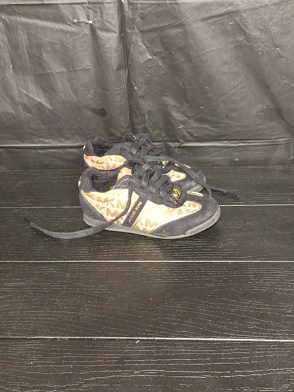MICHAEL Michael Kors Kids Black and Leopard Print Sneakers